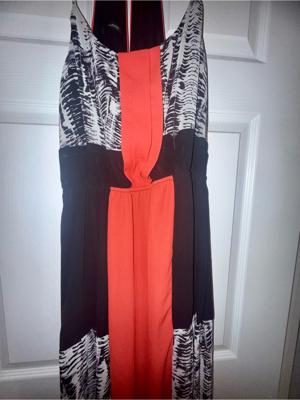 Maurices Black Red White Maxi Dress Medium | Boho Long Dress | Women’s - Picture 3 of 8